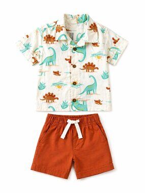 NWT Carter’s Baby Boy 2PC Dinosaur Shirt & Shorts Set Summer Outfit Cute Dino